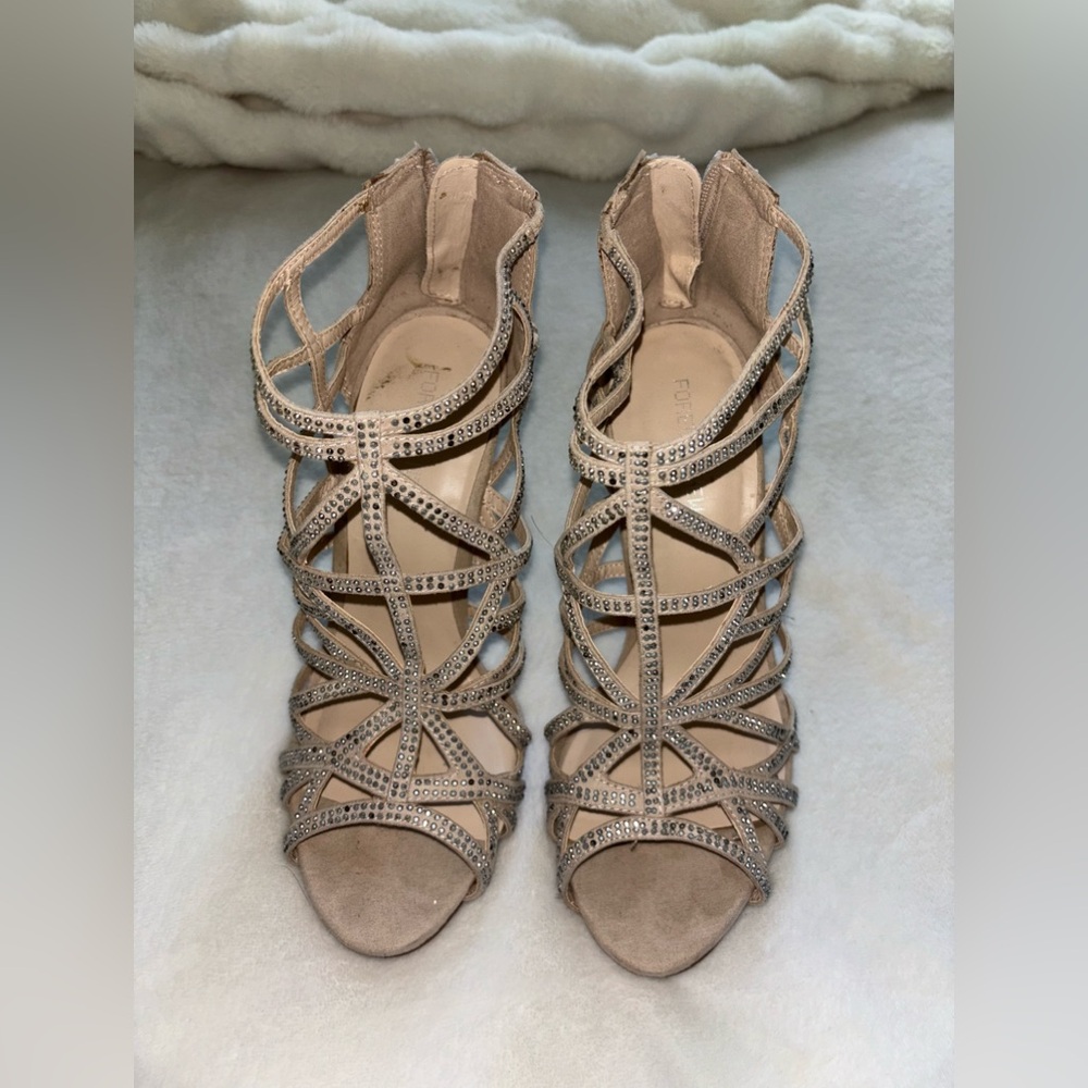 sliver rhinestone heels for women